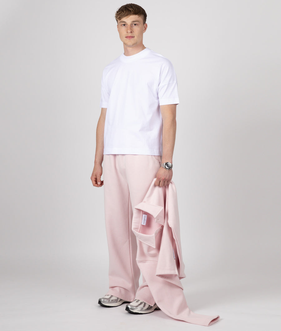BABY PINK WIDE LEG SPILT SWEATPANTS