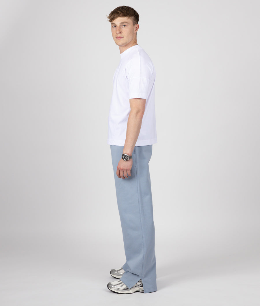 BLUE WIDE LEG SPILT SWEATPANTS