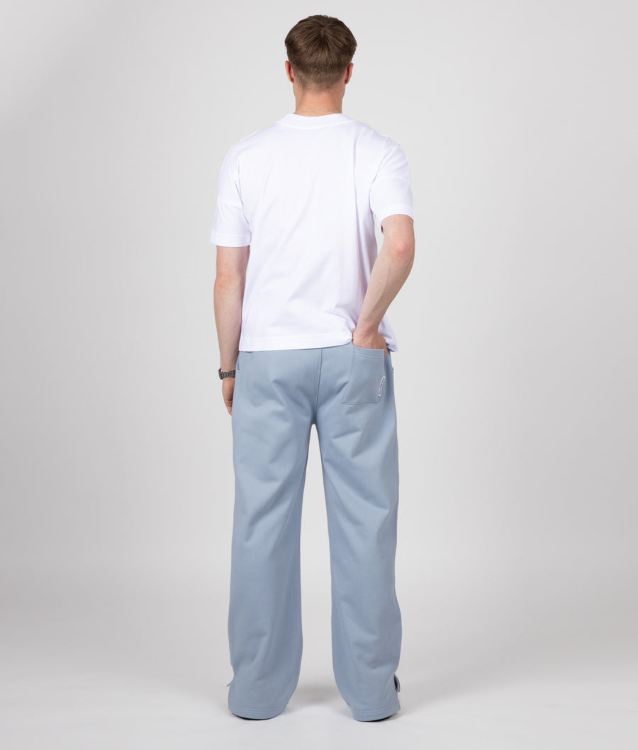 BLUE WIDE LEG SPILT SWEATPANTS
