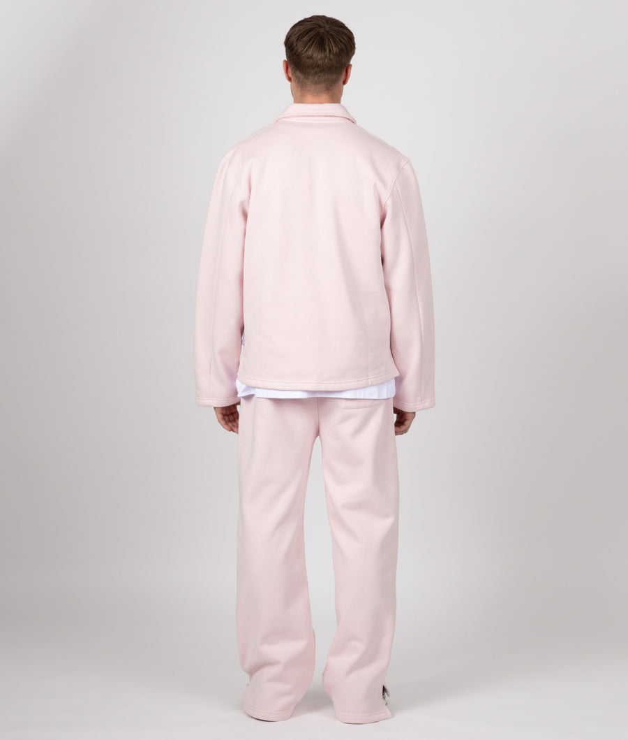 BABY PINK LONG SLEEVE COLLAR SWEATSHIRT