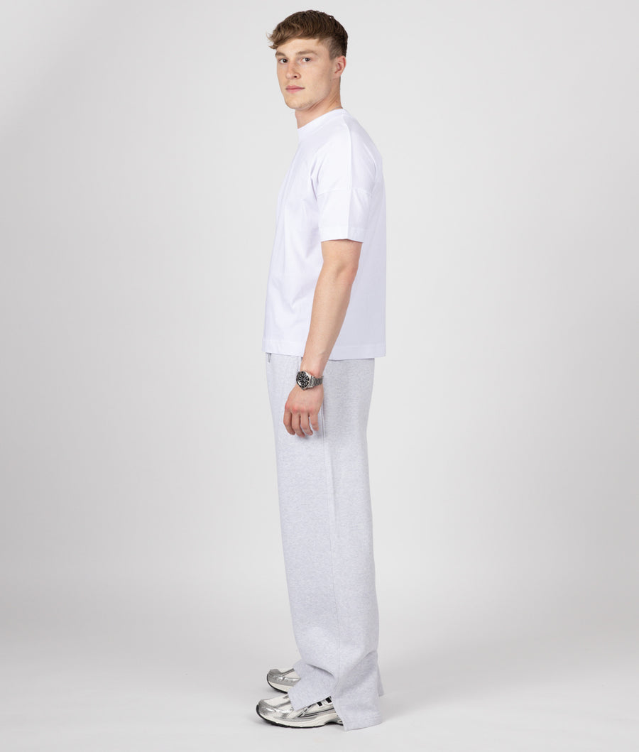 GREY WIDE LEG SPILT SWEATPANTS