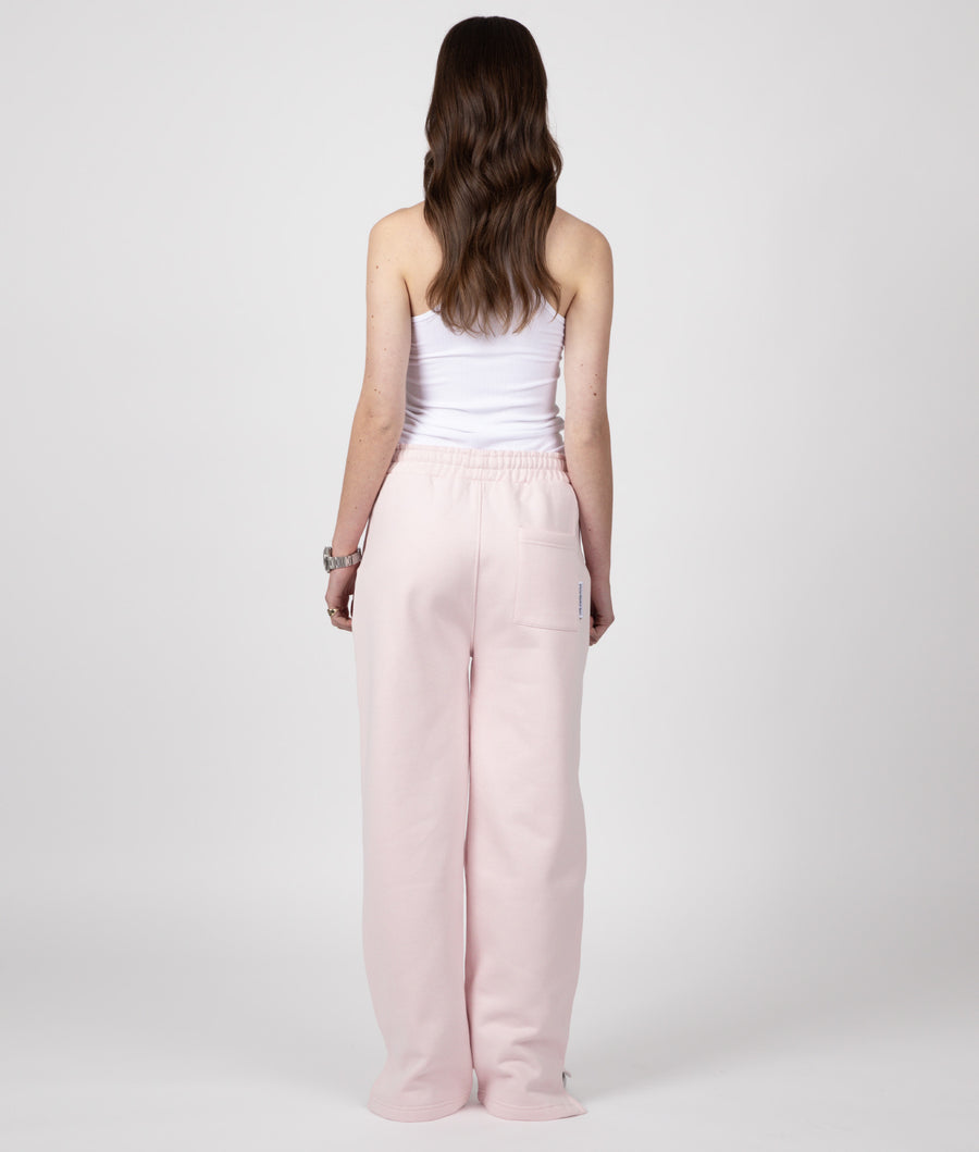 BABY PINK WIDE LEG SPILT SWEATPANTS