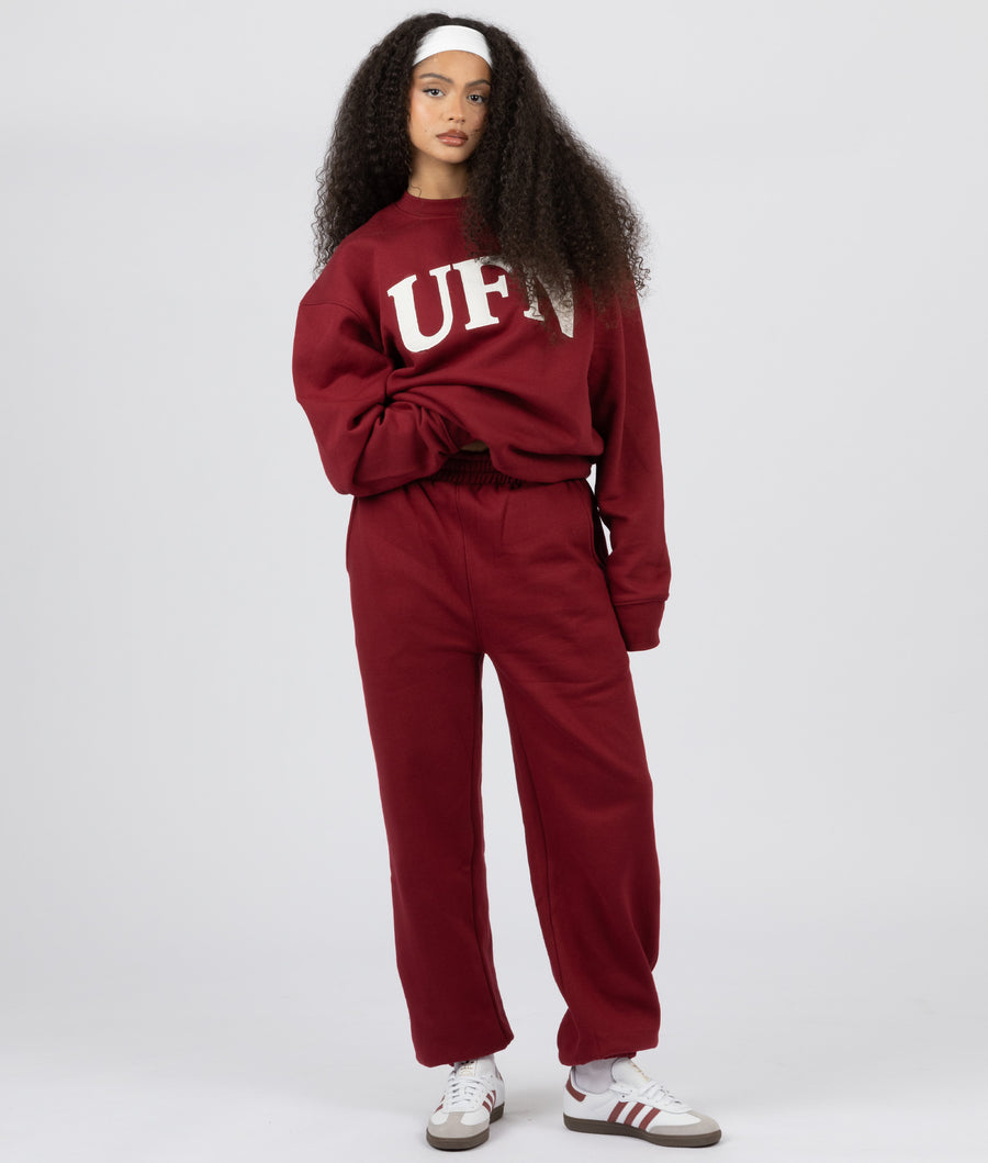 BURGUNDY CUFFED SWEATPANTS