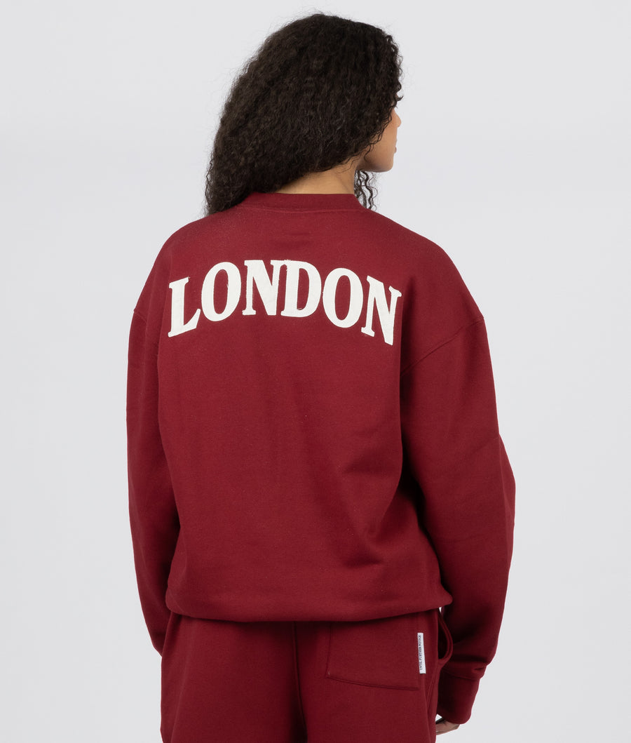 BURGUNDY APPLIQUÉ SWEATSHIRT