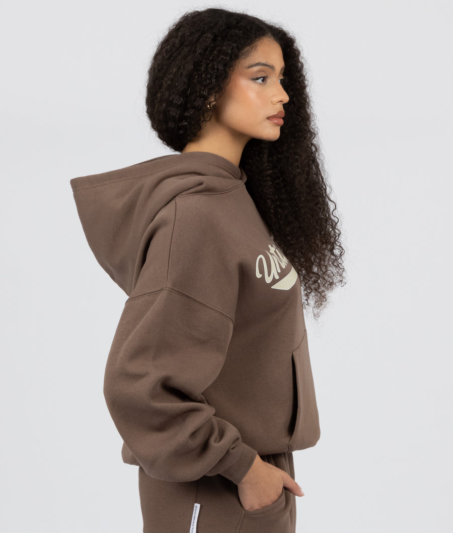 CHOCOLATE SCRIPT HOODIE