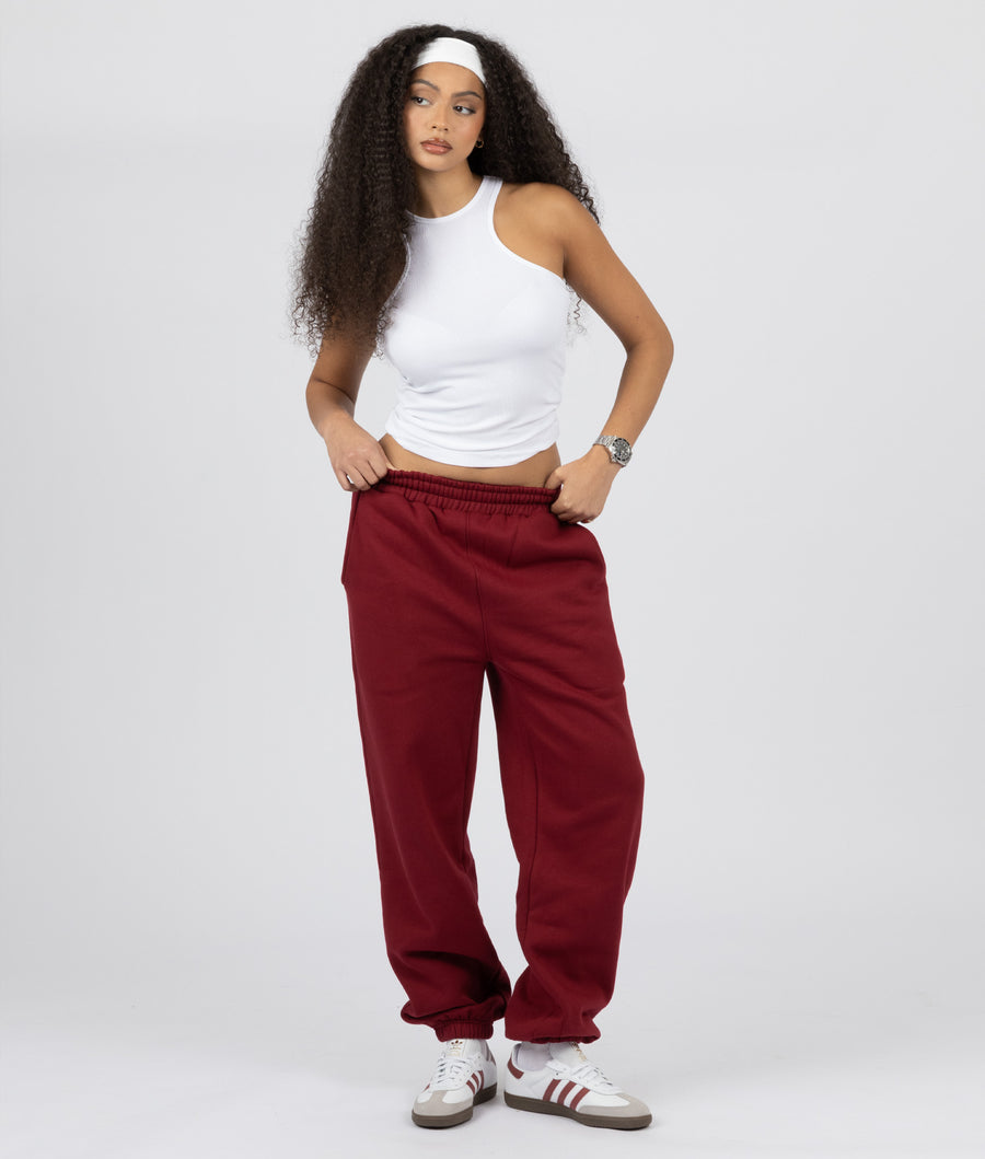 BURGUNDY CUFFED SWEATPANTS