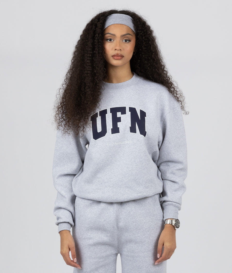 GREY VARSITY SWEATSHIRT