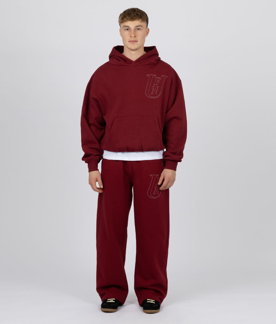 BURGUNDY EMBROIDERED HOODIE