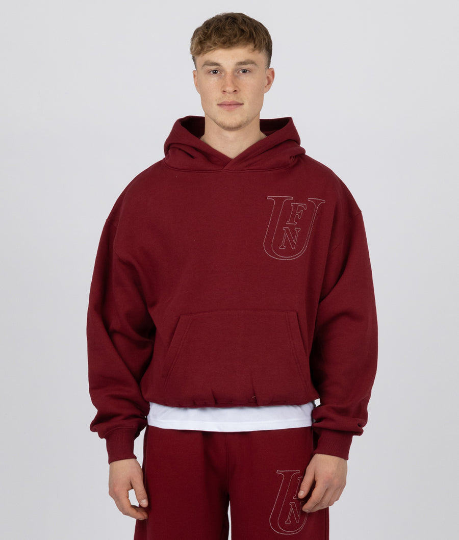 BURGUNDY EMBROIDERED HOODIE