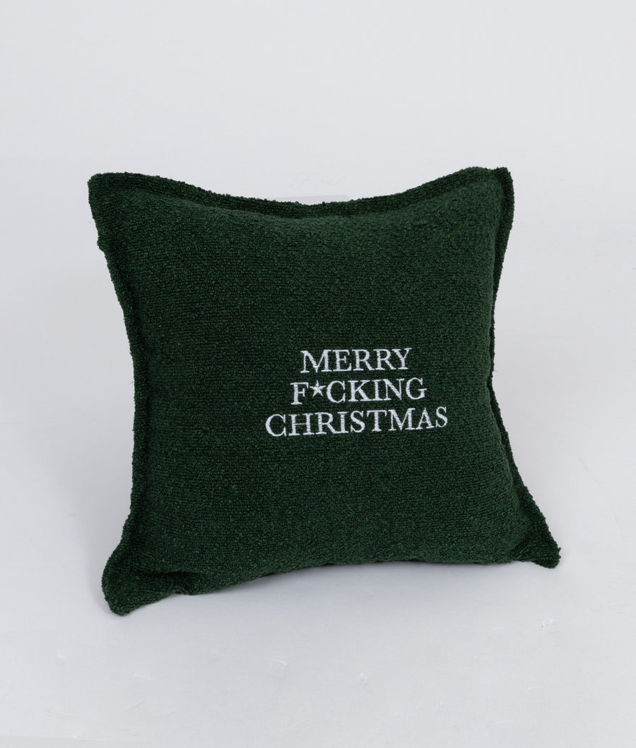 "MERRY F*CKING CHRISTMAS" BOUCLE CUSHION