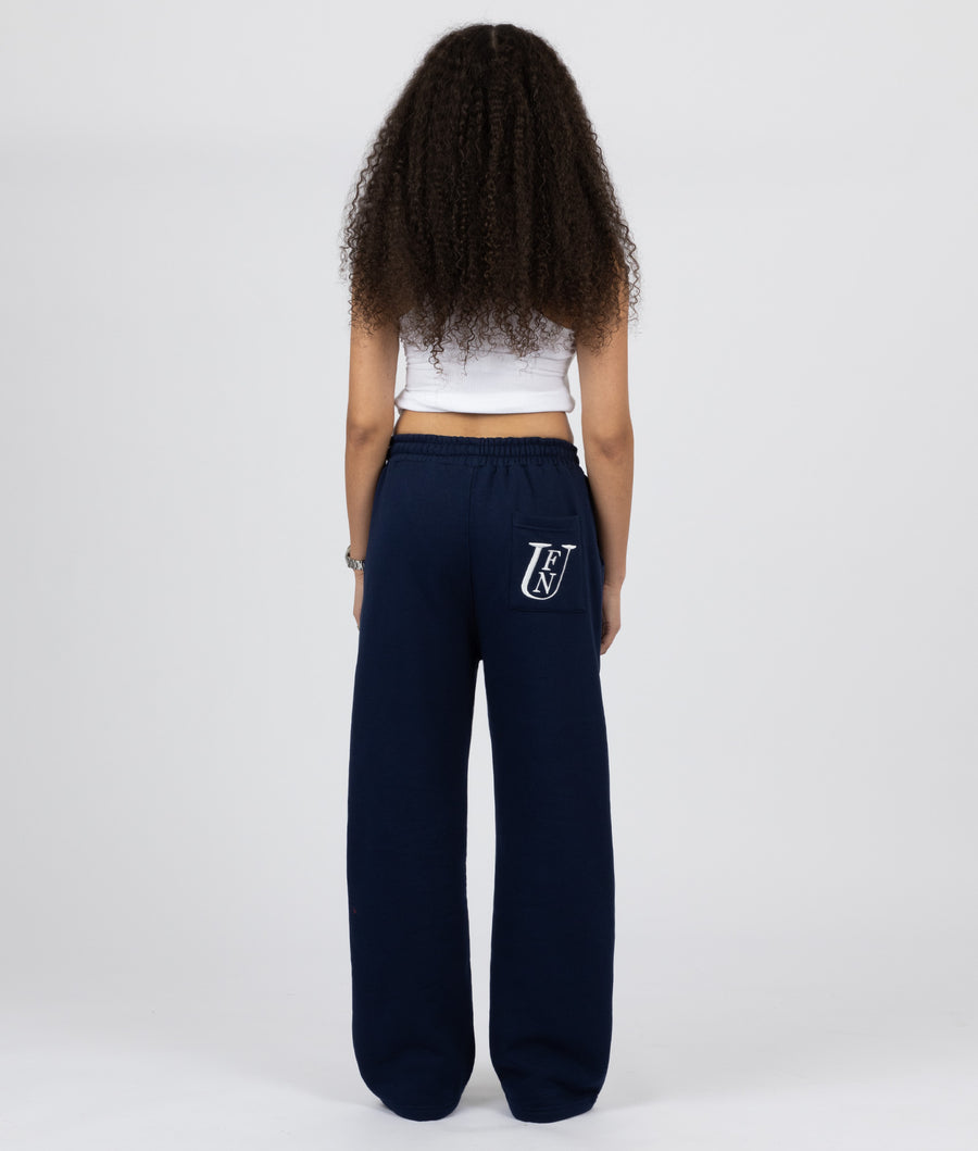 NAVY WIDE LEG SWEATPANTS